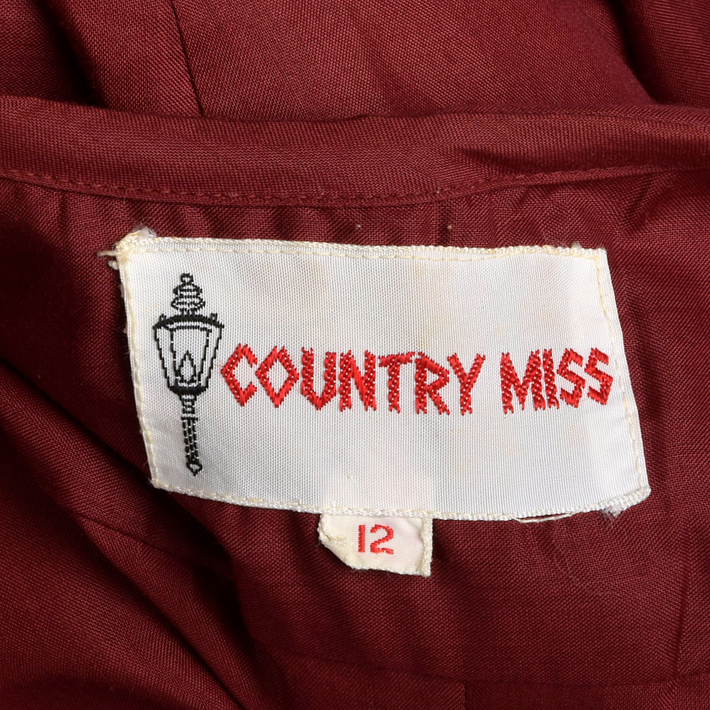 1960s Burgundy Shirt Dress