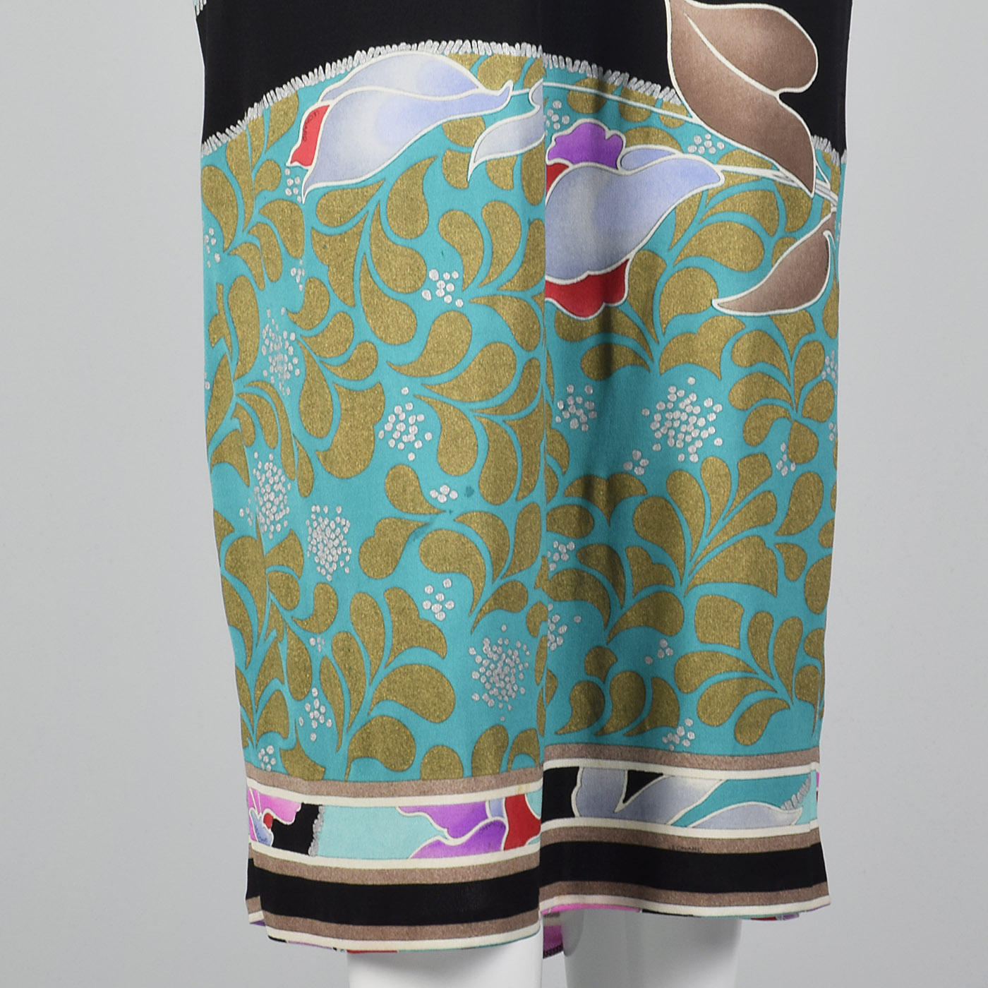 1980s Leonard Paris Silk Jersey Printed Dress