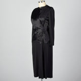 1940s Black Cocktail Dress with Satin Bodice
