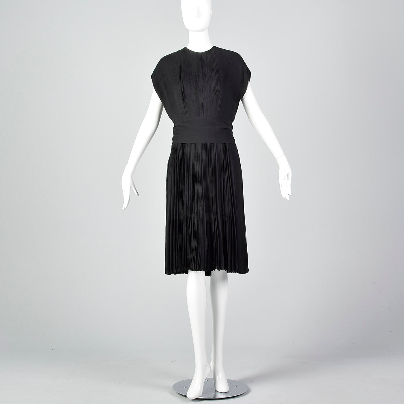 Medium Galanos 1960s Silk Pleated Dress