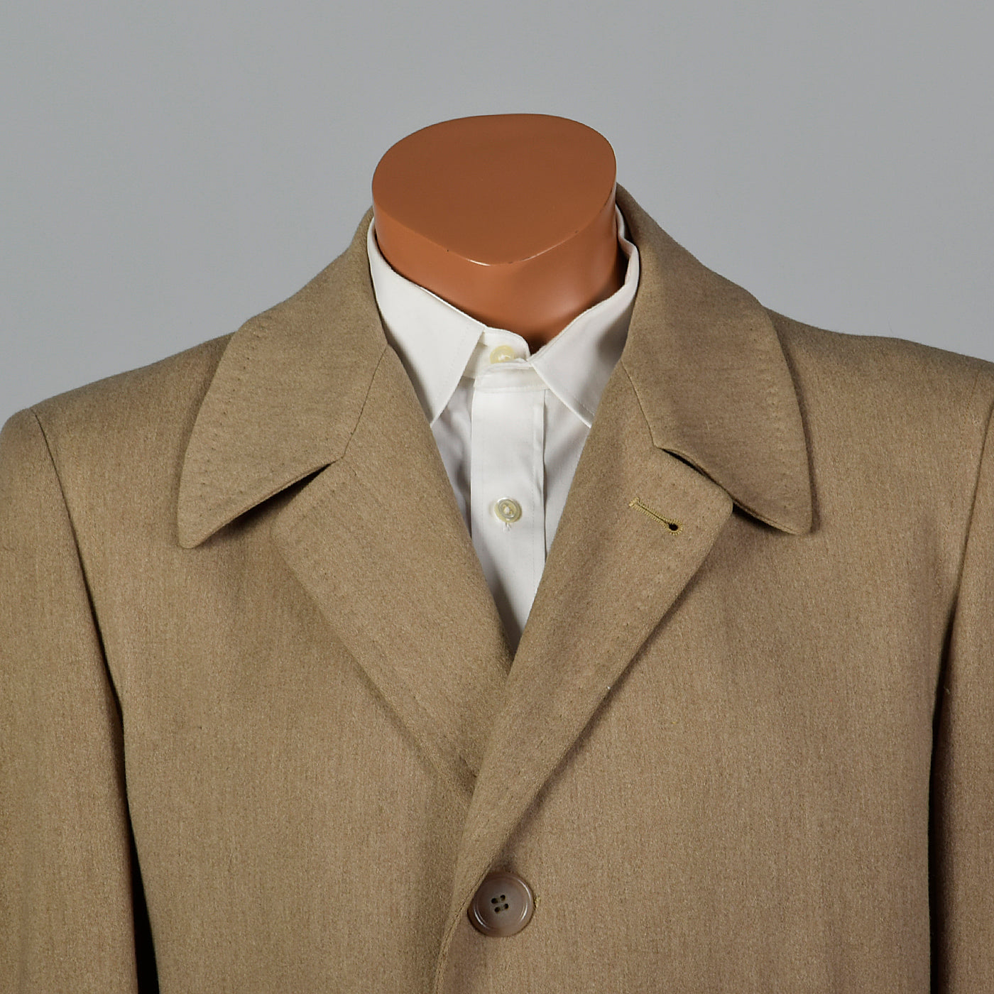 1950s Mens Tan Wool Winter Coat
