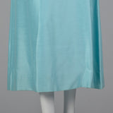 1960s Blue Maxi Dress with Keyhole Bust