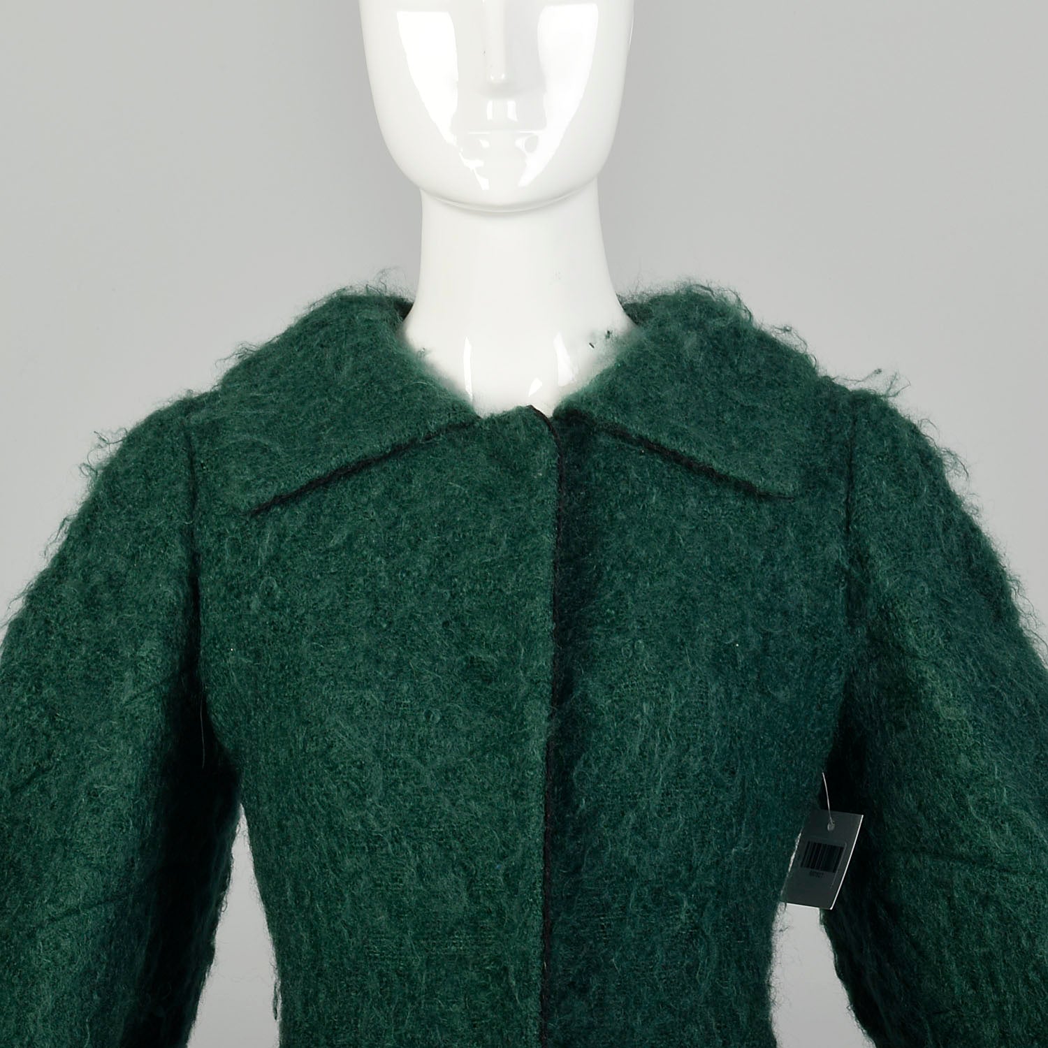 XS F/W 2007 Alberta Ferretti Green Mohair Princess Coat