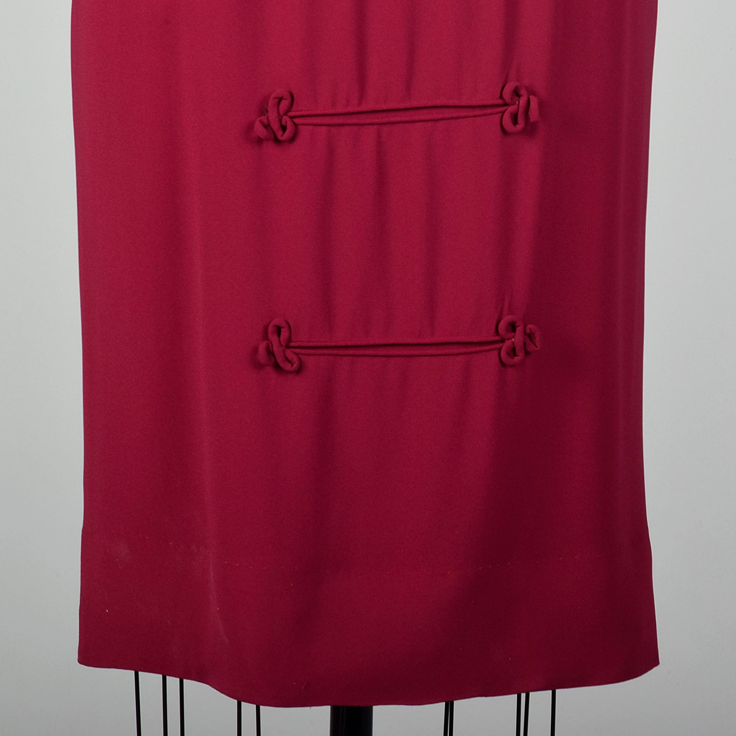 XL 1950s Magenta Dress with Piping Detail