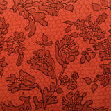 XXL 1950s Dress Short Sleeve Volup Orange Cocktail Autumn Black Floral Lace Print