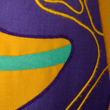 1960s Yellow Dress with Purple Floral Appliques