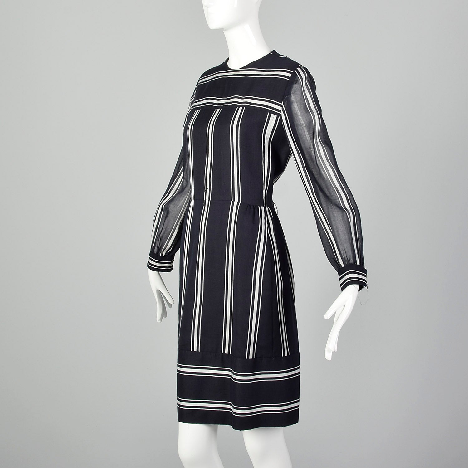 Large Suzy Perette Navy and White Striped Dress