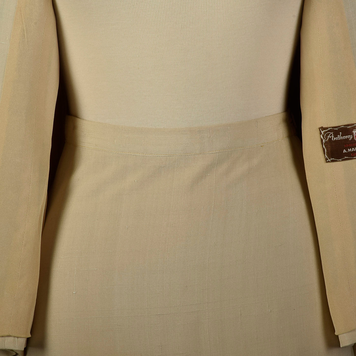 1940s Beige Two Piece Skirt Suit