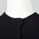 1960s Black Cardigan with Beading