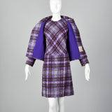 1960s Purple Tweed Dress Set