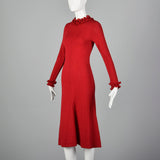 1970s Red Knit Sweater Dress