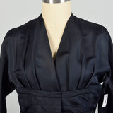 Large 1950s Bonwit Teller Dark Navy Blue Silk Cocktail Dress
