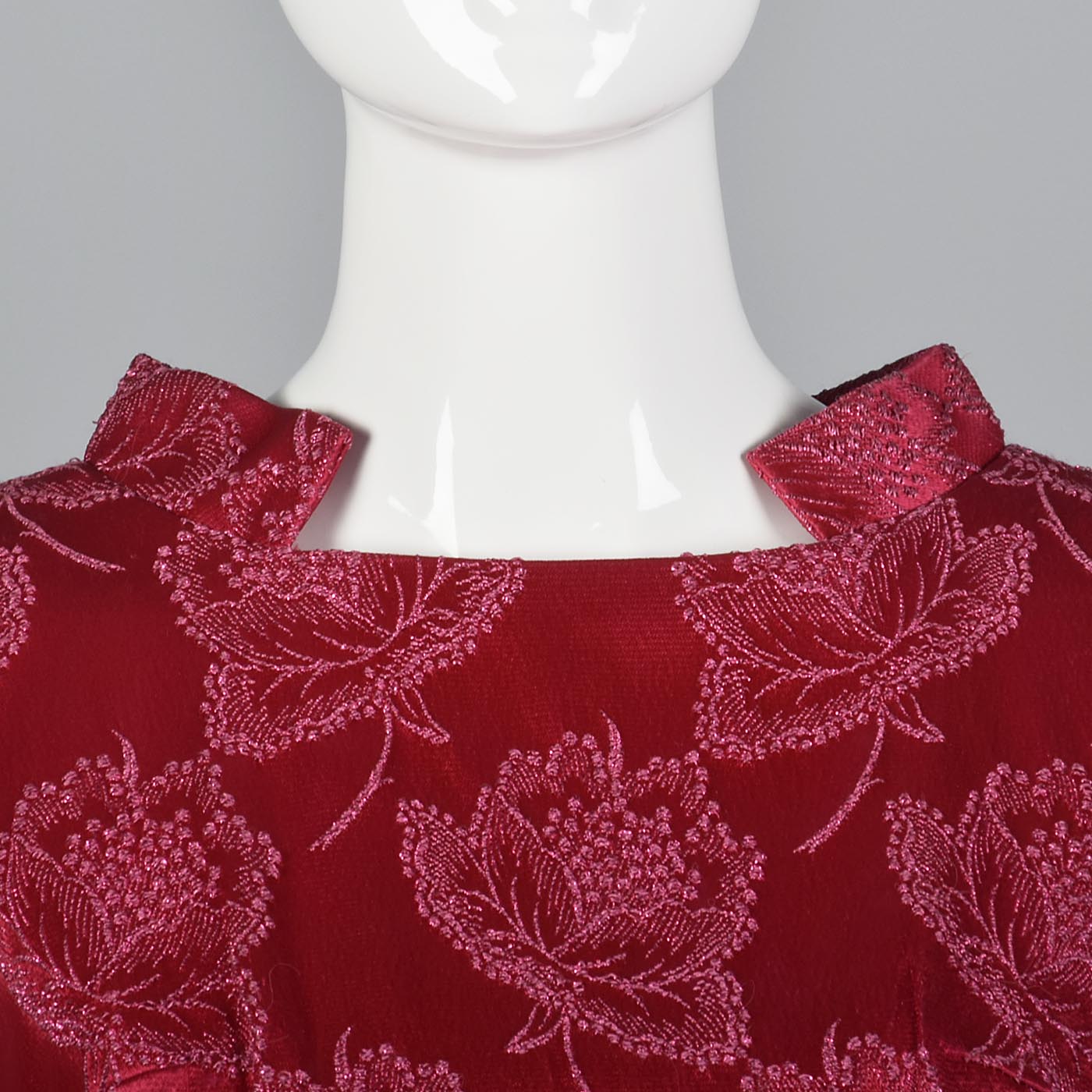 1960s Dark Pink Floral Top and Skirt Set