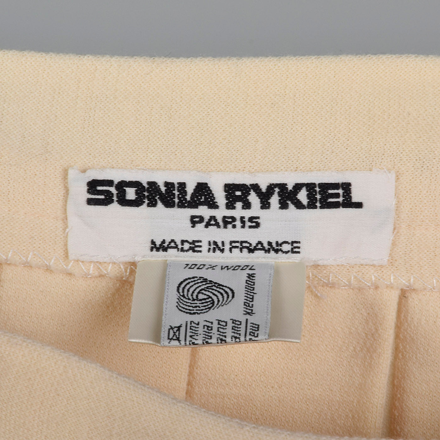 1990s Sonia Rykiel Cream Wool Knit Skirt