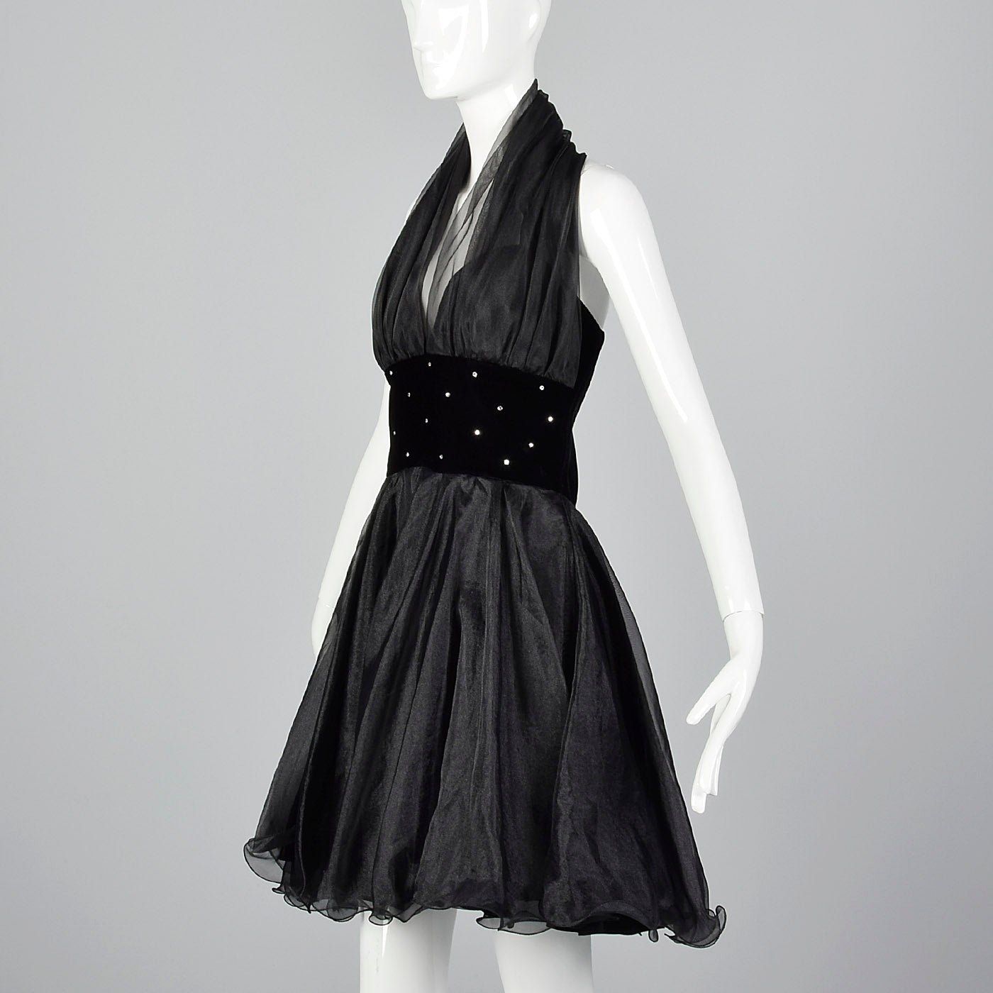 1980s Sexy Halter Dress in Black