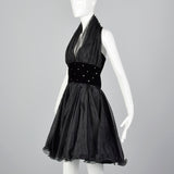 1980s Sexy Halter Dress in Black