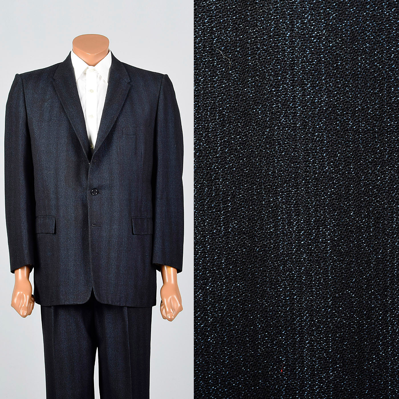 1950s Mens Black Two Piece Suit