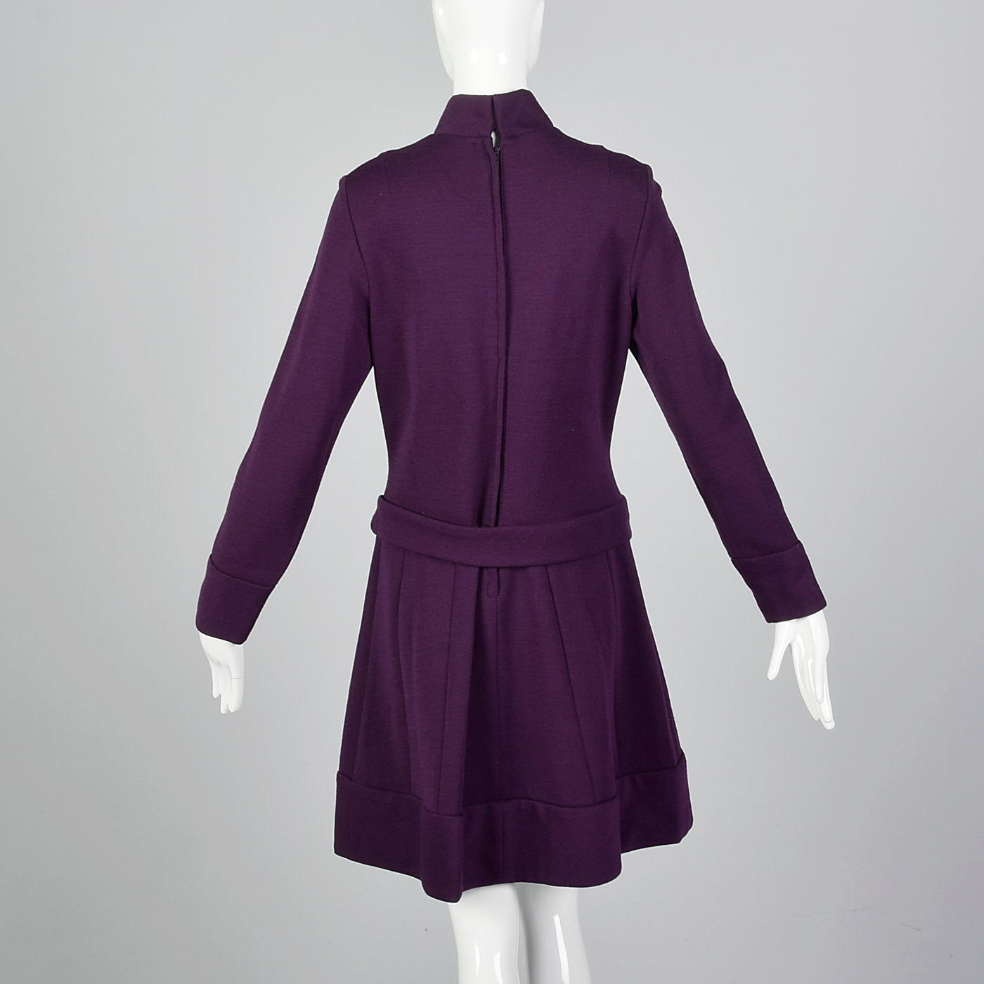 1960s Purple Knit Dress with Dropped Waist