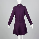 1960s Purple Knit Dress with Dropped Waist