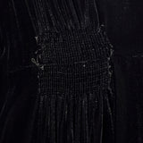 1930s Black Velvet Dressing Gown with Decorative Pocket