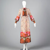 1970s Bohemian Harold Levine Silk Two Piece Separates Set