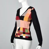 2000s Kenzo Geometric Color Block Sweater