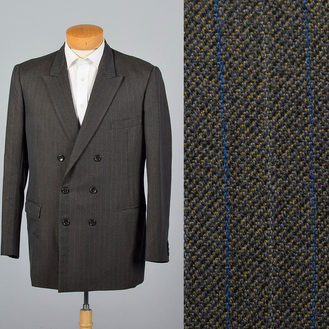 1980s Mens Double Breasted Suit Jacket