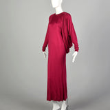 Small 1980s Missoni Silk Jersey Formal Gown Draped Fuchsia Maxi Dress