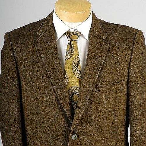 42S 1960s Gold Cashmere Tweed Blazer