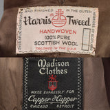 41 Medium 1950s Mens Brown Wool Tweed Coat