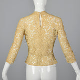 1950s Cream Lace Top with Side Zip