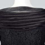 1960s Lace Overlay Shift Dress with Sheer Poof Sleeves