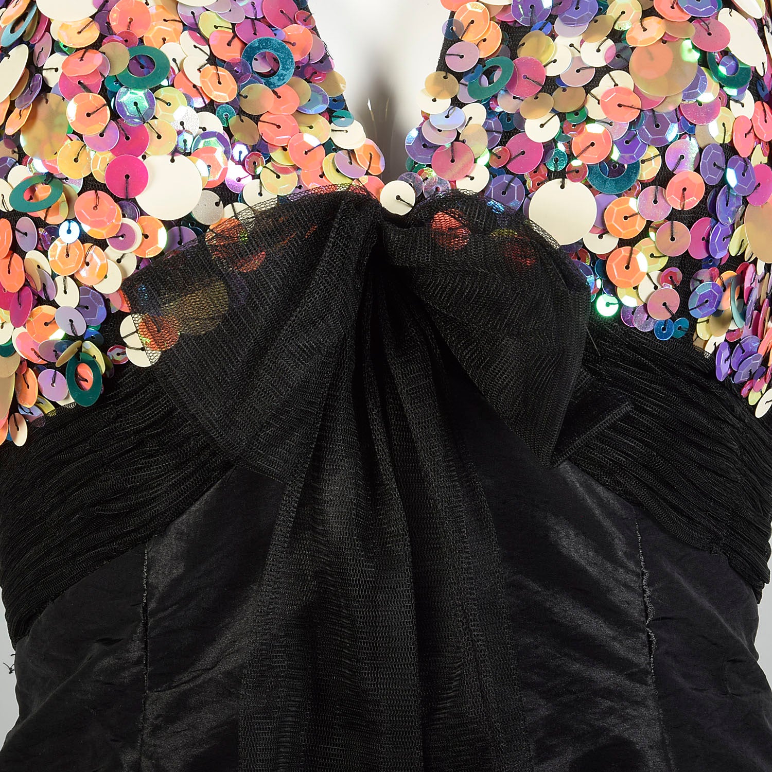 XS 1990s Fit & Flare Prom Mini Dress Halter Cocktail Party Evening Dress