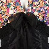 XS 1990s Fit & Flare Prom Mini Dress Halter Cocktail Party Evening Dress