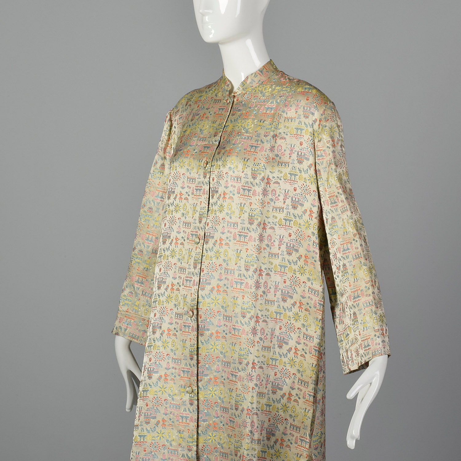 1960s Novelty Figural Brocade Coat