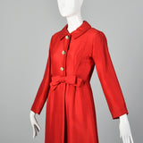 1950s Bright Red Dress Coat