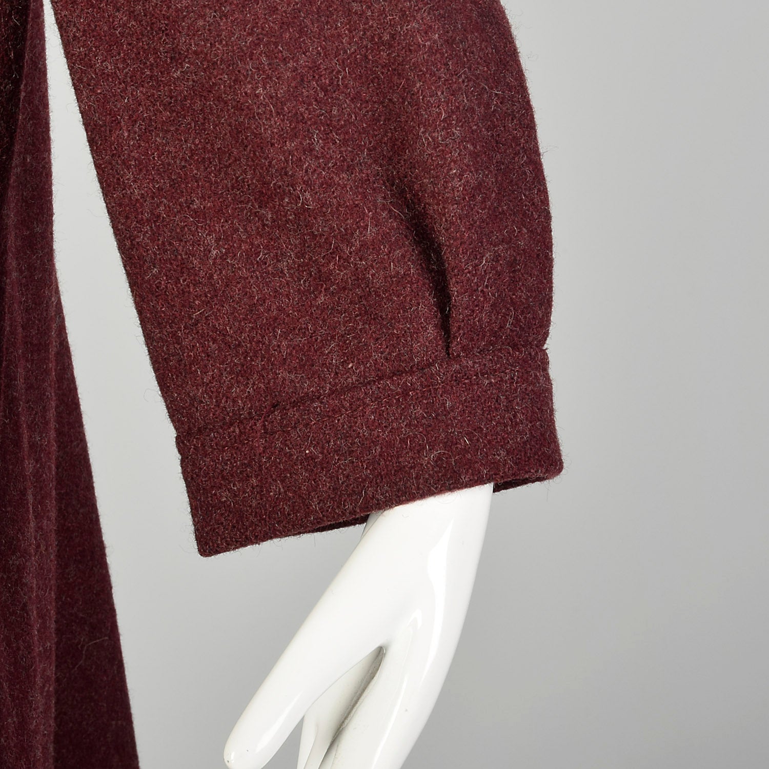 Medium 1970s Swing Coat Wool Maroon Autumn Burgundy Winter Vintage Outerwear