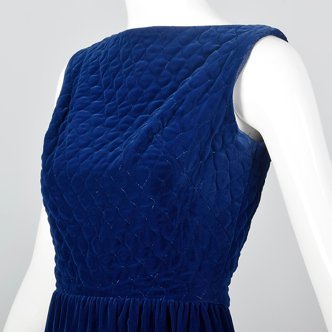 1960s Lanz Original Blue Velvet Dress