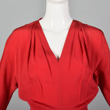 1940s Red Rayon Gown with Gorgeous Skirt