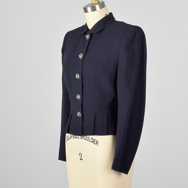 1950s Navy Blue Cropped Jacket