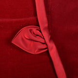 1960s Red Velvet Dress with Asymmetrical Neckline