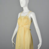 1950s Yellow Nightgown with Tie Back Waist