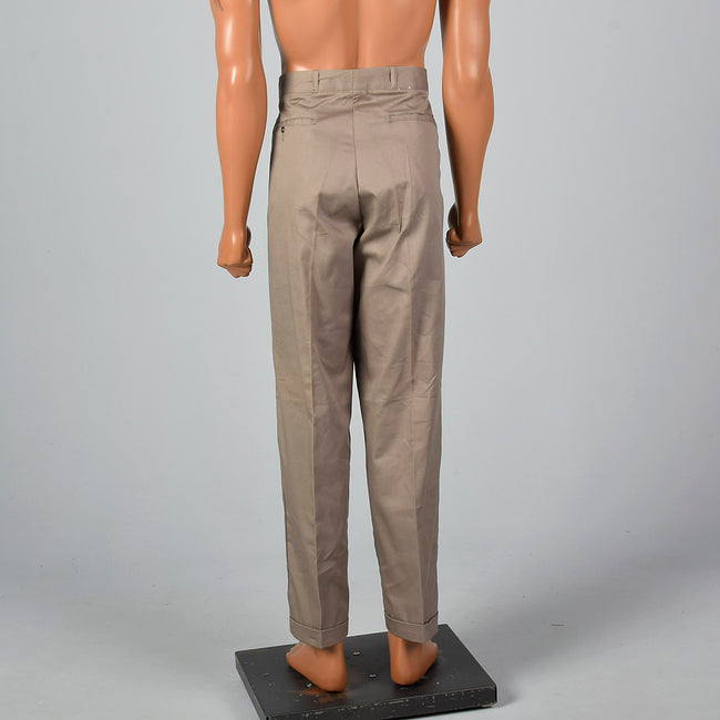 Large 1960s Deadstock Sanforized Cotton Brown Pants