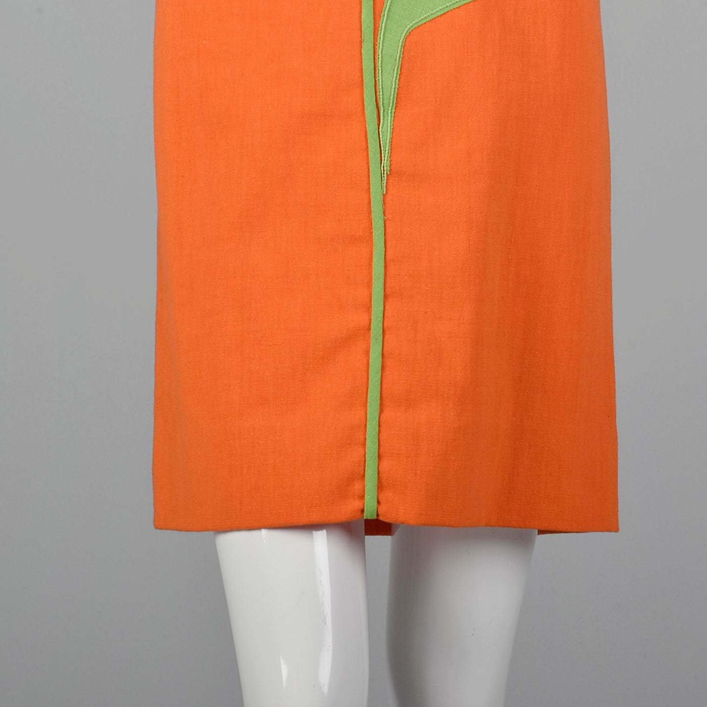 1960s Orange Shift Dress with Sunflower Applique