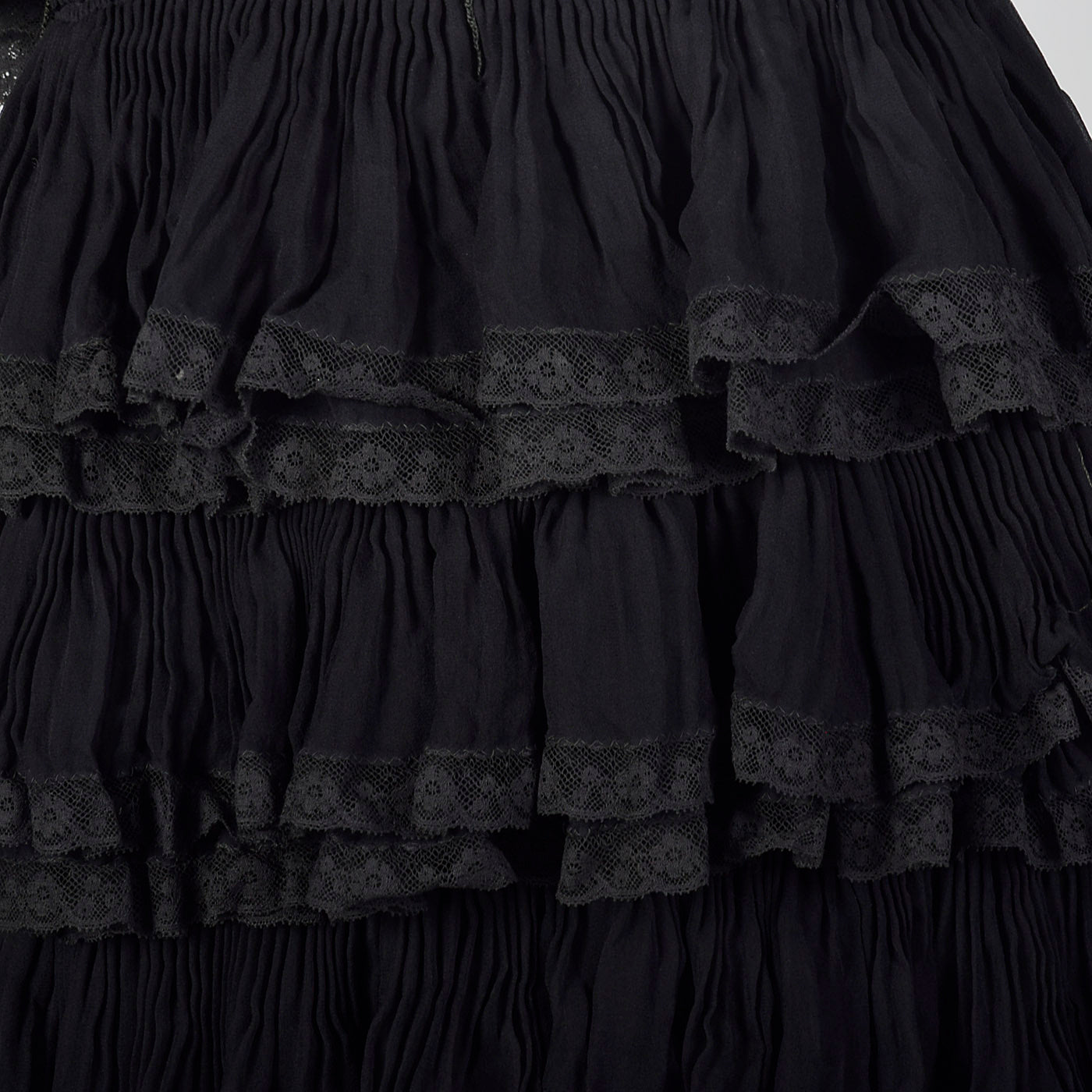 1960s Black Ruffle Dress