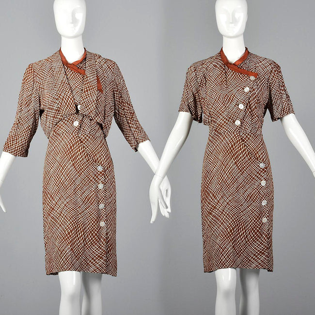 1930s Asymmetric Dress and Jacket Set