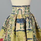 1950s Quilted Novelty Print Skirt