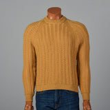 1950s Mens Gold Chunky Knit Sweater