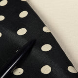 1950s Black Silk Polka Dot Dress