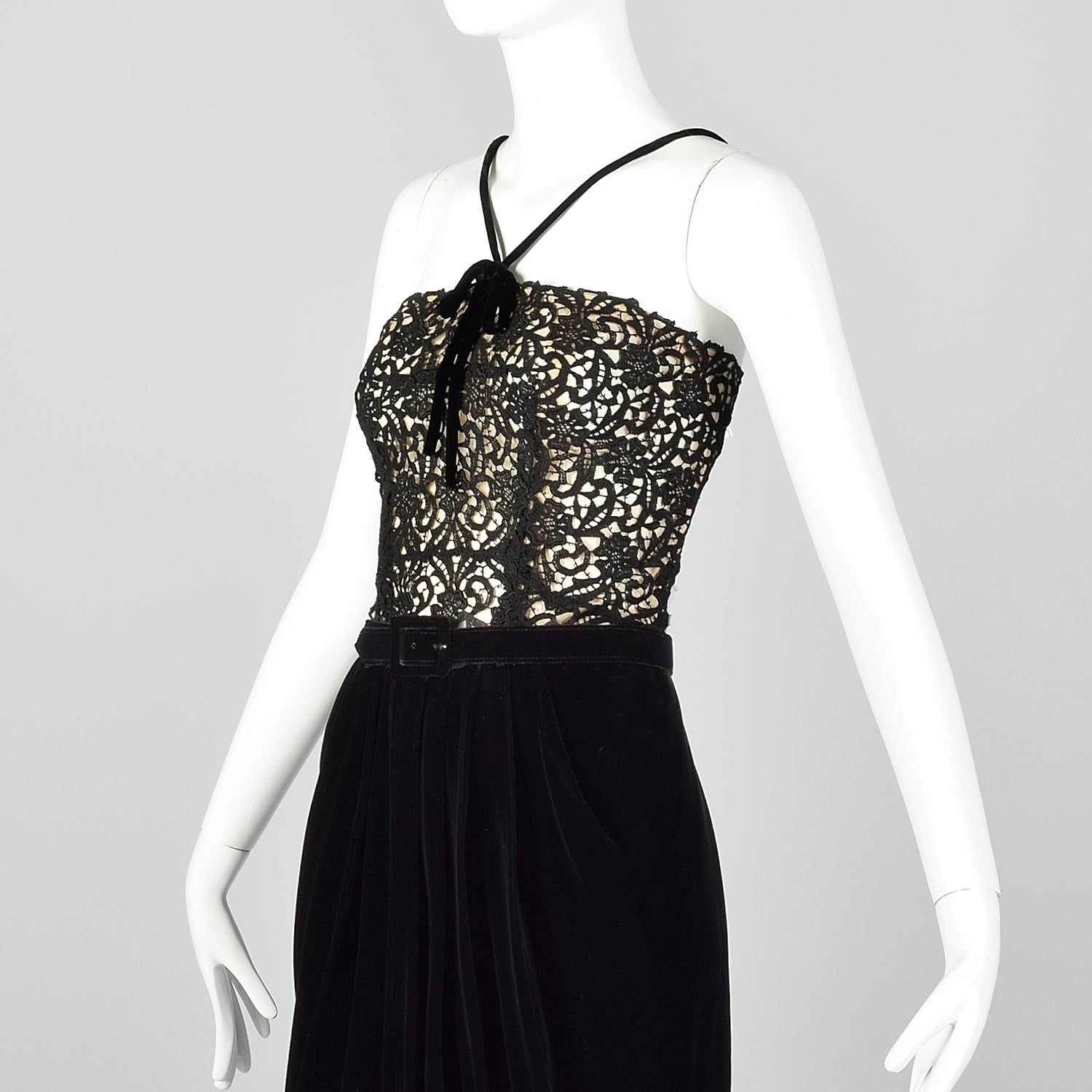 Small 1940s Illusion Bodice Evening Dress